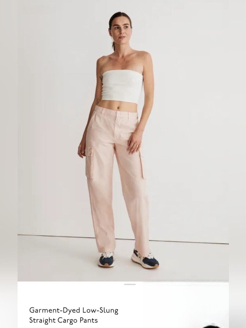 Madewell Garment Dyed Low Slung Cargo Pants Pink Sz 31 Casual